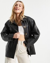 Thumbnail for your product : Urban Code Urbancode button up faux leather jacket