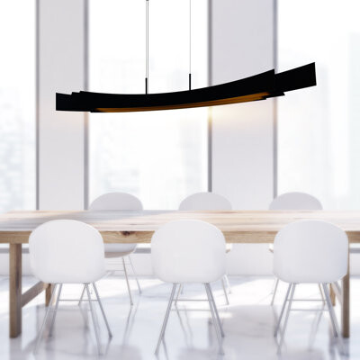 CWI Lighting 72" Chandelier with Integrated LED - Modern Linear Ceiling Light Fixture, Adjustable Height, Dimmable for Dining Room, Kitchen, or Living Room