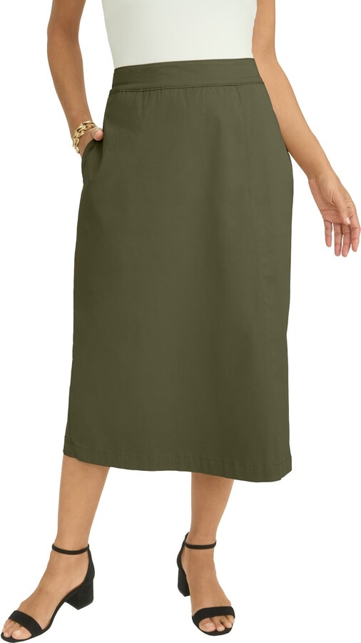 Jessica London Chino Faux Wrap Skirt