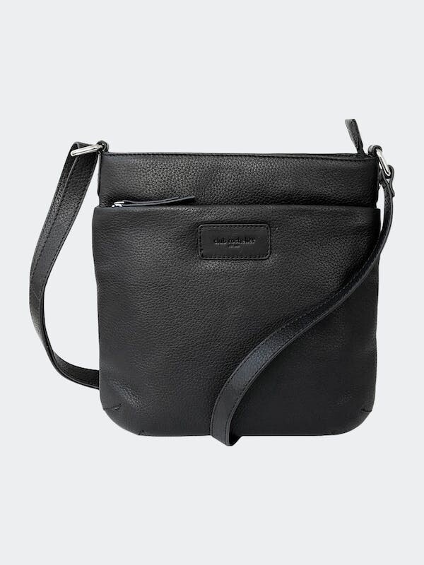 Club Rochelier Ladies Leather Top Zipper Crossbody Bag Black ShopStyle