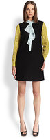 Thumbnail for your product : Paule Ka Crepe Lace-Contrast Dress