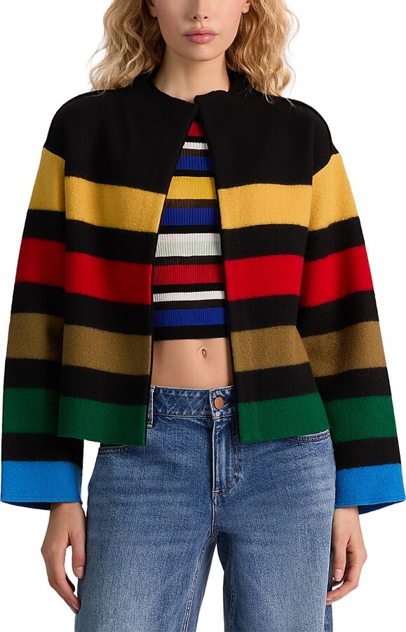 Alice + Olivia Pearson Striped Sweater Jacket