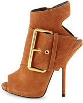 Thumbnail for your product : Giuseppe Zanotti Leather Peep-Toe High-Heel Bootie, Light Brown
