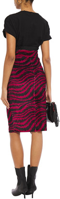 Just Cavalli Zebra-print Stretch-velvet Pencil Skirt