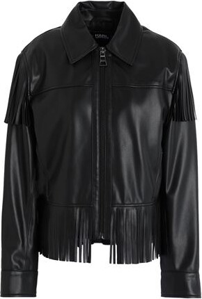 Karl Lagerfeld Paris Women's Cropped Faux-Leather Jacket ShopStyle
