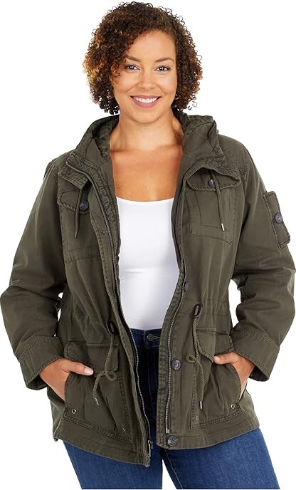 Levi's Plus Size Hooded Cotton Military Parka Jacket (Army Green) Women's  Clothing - ShopStyle