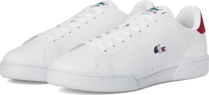 Lacoste Carnaby Cup Leather Sneakers Men's Shoes White/Navy/Red : 9 D - Medium