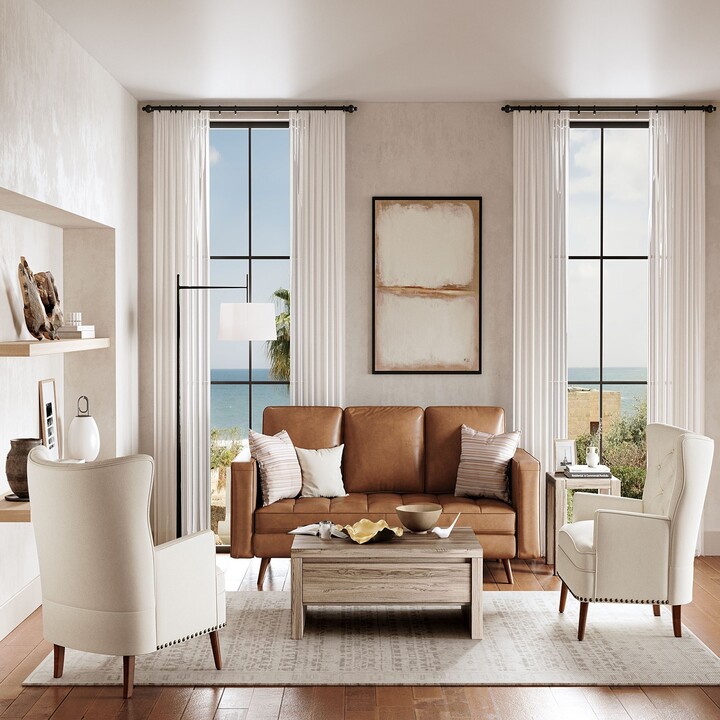 HULALA HOME Alpheus Mid-century Modern 3 Piece Living Room Set with a