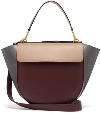 Hortensia Wandler Large Leather Shoulder Bag - Womens - Burgundy Multi