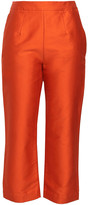 Thumbnail for your product : Isa Arfen Cropped Cotton-blend Shantung Tapered Pants