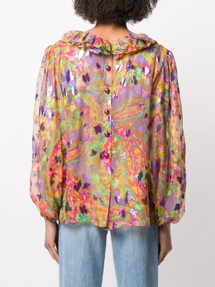 Yves Saint Laurent Pre-Owned 1980s Sheer Floral Shirt
