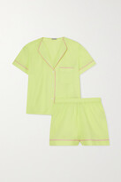 Thumbnail for your product : Dora Larsen Mollie Scalloped Cotton Pajama Set - Yellow