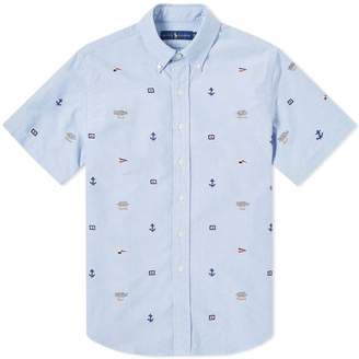 Polo Ralph Lauren Short Sleeve Button Down Sailor Jacquard Shirt