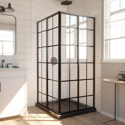 DreamLine French Corner 34.5" W x 34.5" D x 72'' H Framed Square Shower Enclosure