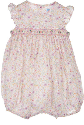 baby girl smocked bubble romper