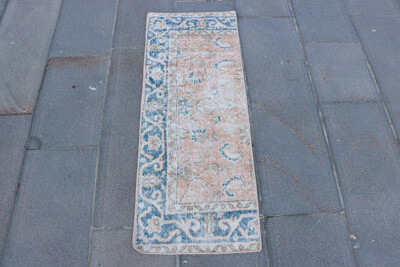 Bungalow Rose Vintage Small Turkish Boho Rug - Antique Brown Door Mat Ideal for Bathrooms