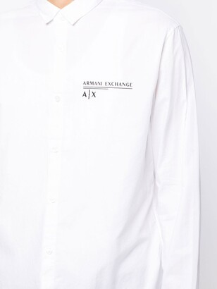 Armani Exchange Logo-Print Long-Sleeve Shirt