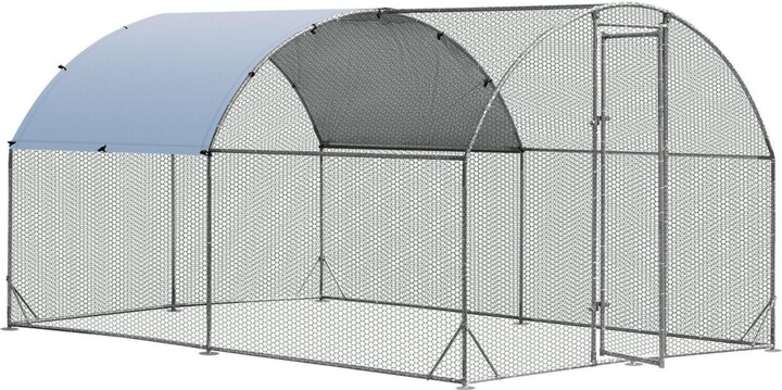 Skonyon 6.2 Feet/12.5 Feet/19 Feet Large Metal Coop Outdoor Galvanized Dome Cage with Cover