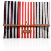 Thumbnail for your product : Sonia Rykiel Striped Canvas Foldover Clutch