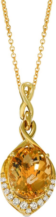 LeVian Nude Palette 14K 4.33 ct. tw. Diamond & Citrine Pendant Necklace