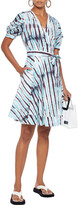 Thumbnail for your product : Diane von Furstenberg Indra Pleated Tie-dyed Cotton-poplin Wrap Dress