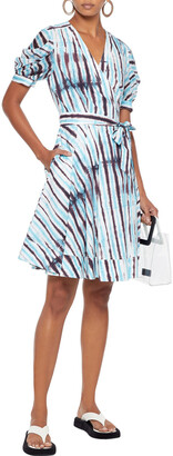 Diane von Furstenberg Indra Pleated Tie-dyed Cotton-poplin Wrap Dress