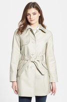 Thumbnail for your product : Kristen Blake Piped Stretch Cotton Trench Coat (Regular & Petite)