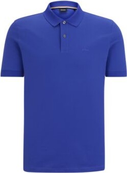 BOSS - Oversized-fit mercerised-cotton polo shirt with printed monograms