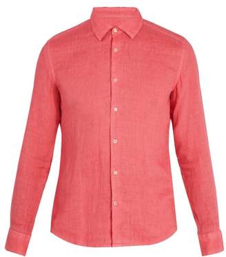 Altea Point Collar Linen Shirt - Mens - Red