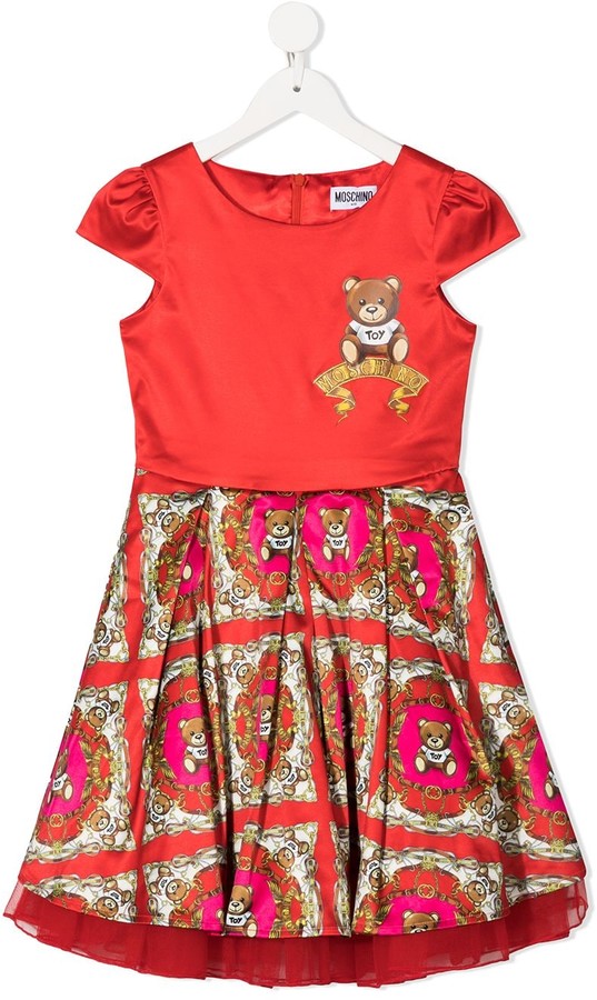 girls red moschino dress