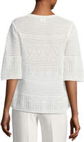 Thumbnail for your product : M Missoni 3/4-Sleeve Rib-Stitched Top