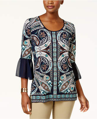 JM Collection Embellished Lantern-Sleeve Tunic, Created for Macy's