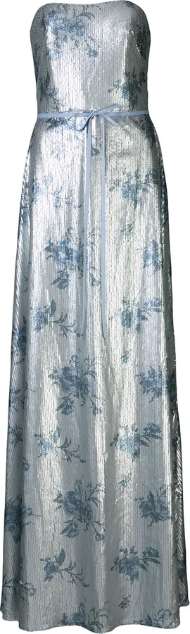 blue embellished bridesmaid dress