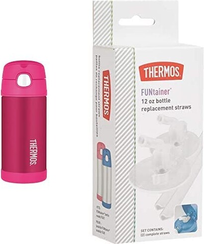 Thermos Pink Funtainer 12 Ounce Bottle & Replacement Straws for 12 Ounce  Funtainer Bottle, Clear - ShopStyle Home & Living