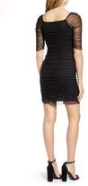 Thumbnail for your product : 1 STATE Ruched Sleeve Mesh Body-Con Dress