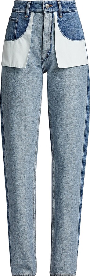 MM6 MAISON MARGIELA Women's Reversed Five-Pocket Straight-Leg Jeans - Medium Blue - Size 28