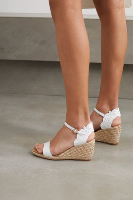 Sophia Webster Cassia Embroidered Leather Wedge Espadrilles