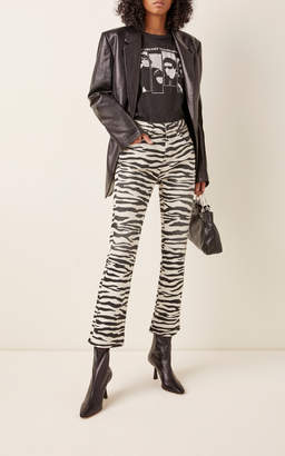 R 13 Kick Fit Zebra-Print Jeans