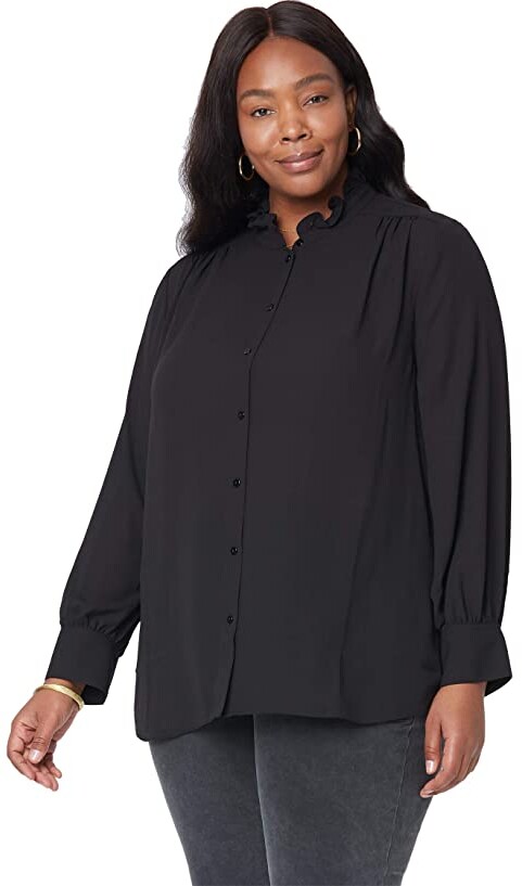 ruffle collar blouse plus size
