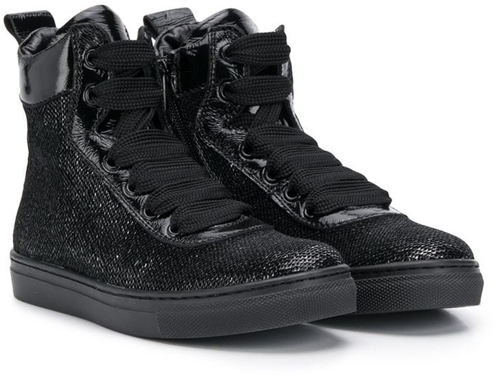 Andrea Montelpare Laminated High-Top Sneakers - ShopStyle Girls' Shoes