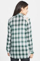 Thumbnail for your product : Love Squared Lace Detail Plaid Shirt (Juniors) (Online Only)