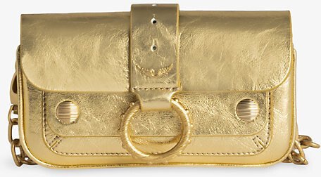 Zadig & Voltaire Womens Gold Kate Branded Leather Wallet Bag 1 Size
