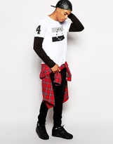 Thumbnail for your product : ASOS Long Sleeve T-Shirt With Double Layer And Star Stripe Print