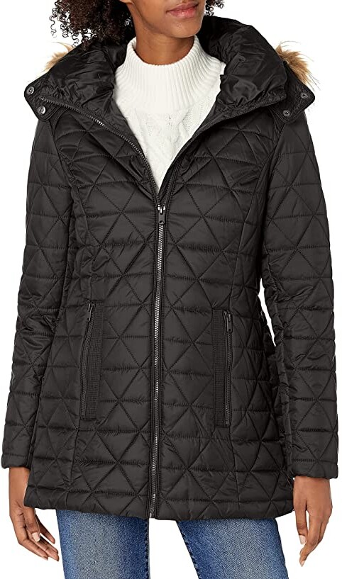 Black Faux Fur Hooded Jacket | ShopStyle