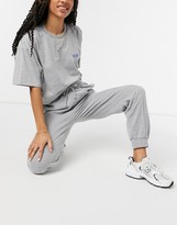 Thumbnail for your product : Reclaimed Vintage inspired oversized trackies in grey marl with pintuck