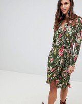 Thumbnail for your product : Vila Floral Ruffle Wrap Dress