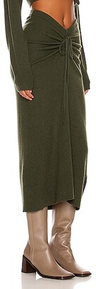 CHRISTOPHER ESBER in Ruched Drape Skirt Olive in Army