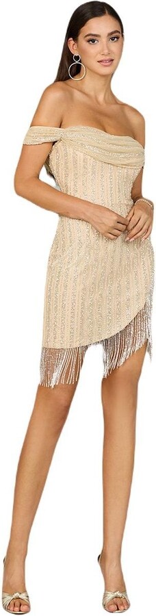 Lara Women's Off Shoulder Fringe Wrap Dress