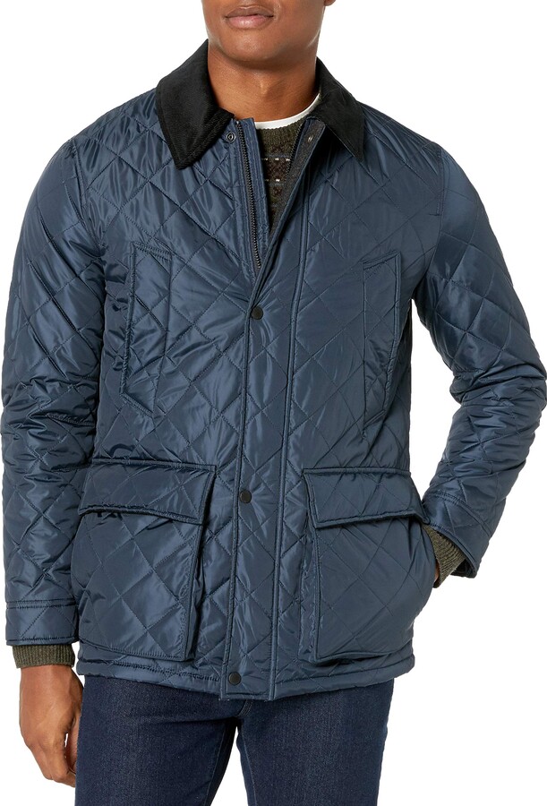 Cole Haan Men's Quilted Nylon Barn Jacket with Corduroy Details ShopStyle