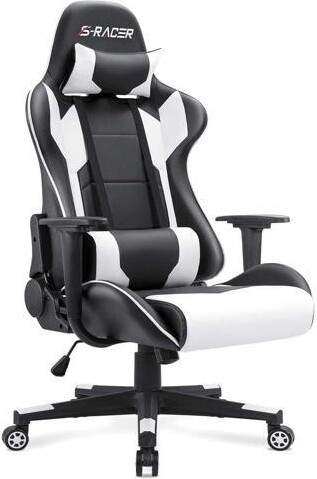 Trisvision Homall Gaming Chair, Office Chair High Back Computer Chair Leather Desk Chair Racing Executive Ergonomic Adjustable Swivel Task Chair with Headrest...